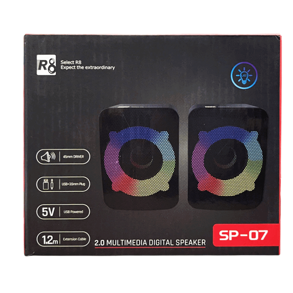  Loa máy tính USB 2.0 R8 SP-07 - Black 