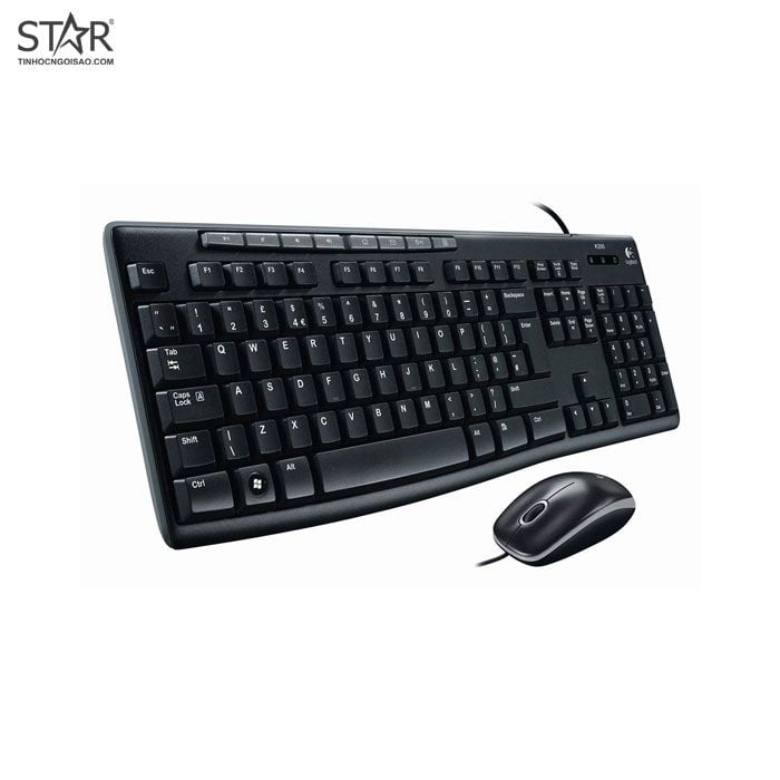 Combo Phím Chuột Logitech MK200 Chính Hãng (Đen)