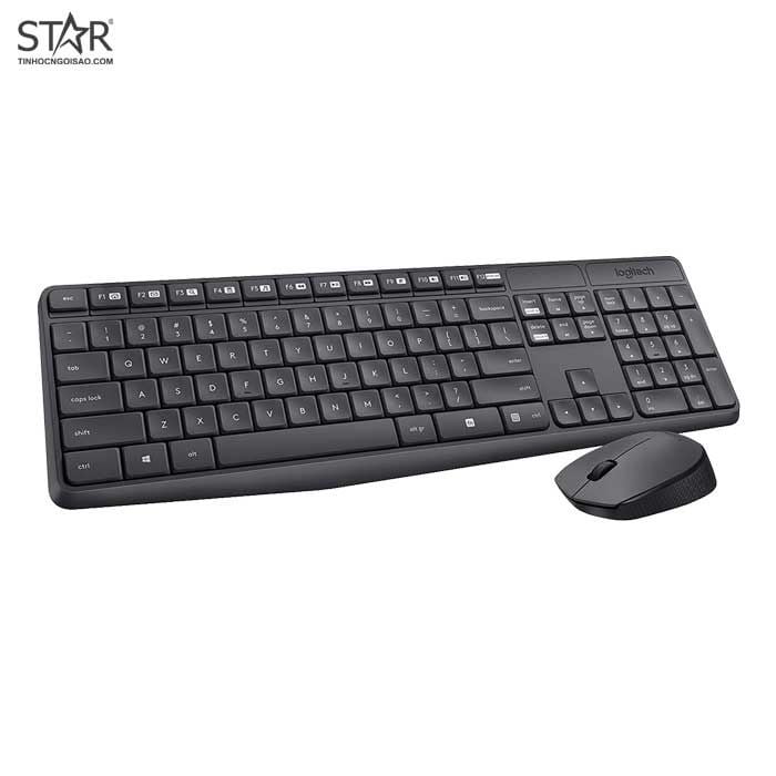 Combo Bàn phím + Chuột không dây Logitech MK235 (Xám)