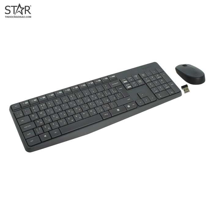 Combo Bàn phím + Chuột không dây Logitech MK235 (Xám)