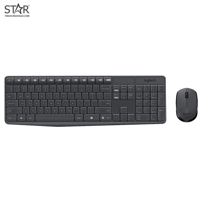 Combo Bàn phím + Chuột không dây Logitech MK235 (Xám)