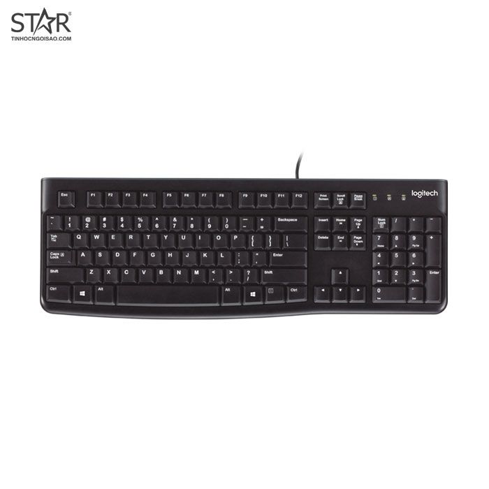 Bàn phím Logitech K120 | Đen, 104 phím, Có dây