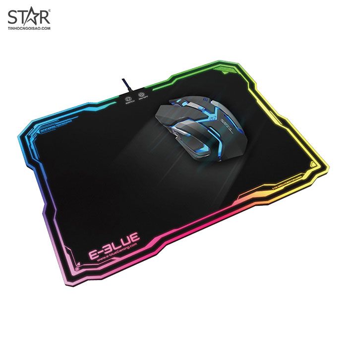 Lót chuột E-Blue EMPO13 Gaming RGB (365*265*4mm/ Size vừa/ Trơn)