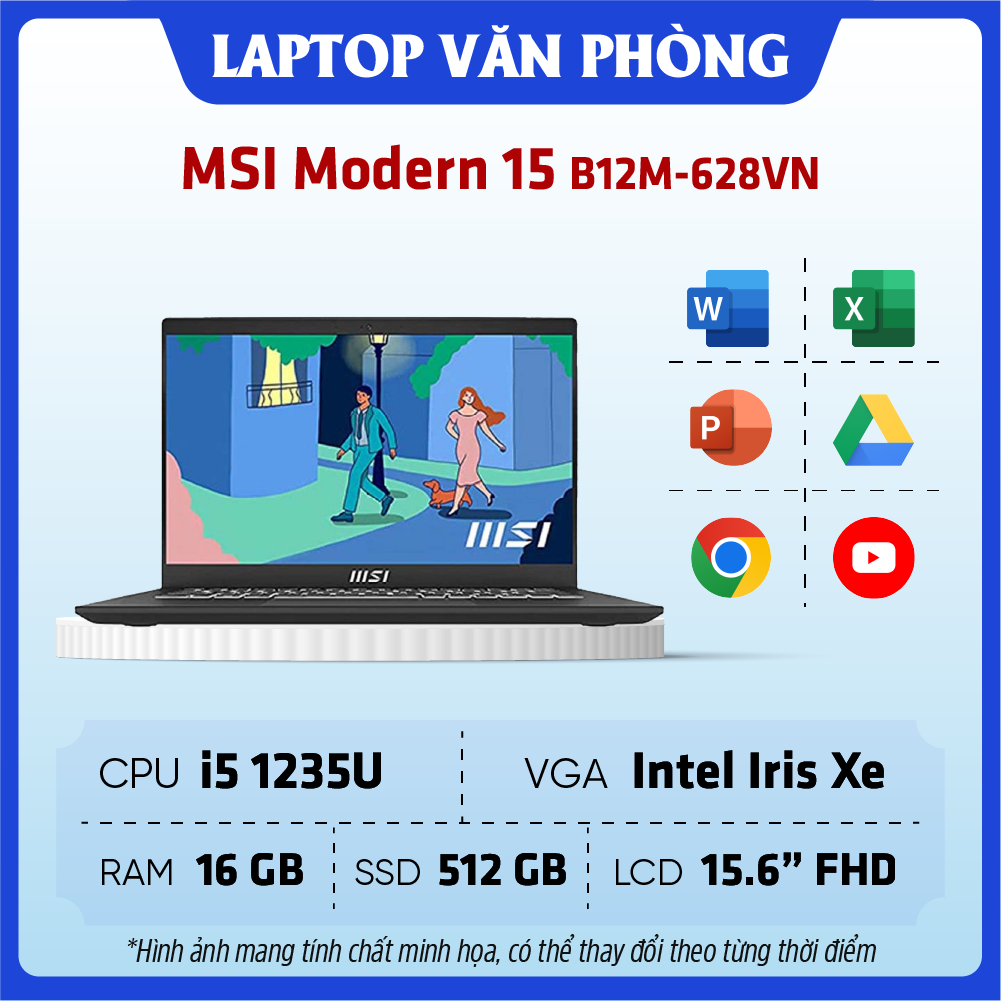 Laptop MSI Modern 15 B12M 628VN