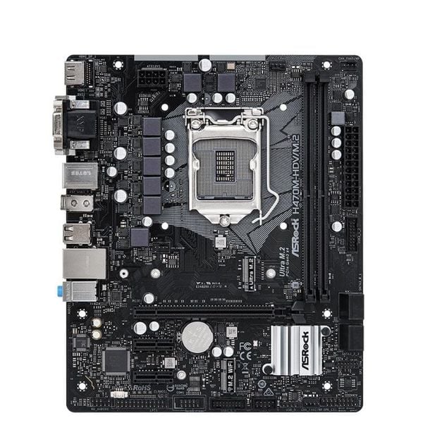  Mainboard ASRock H470M-HDV DDR4 Cũ | LGA 1200, mATX, 2 khe RAM 
