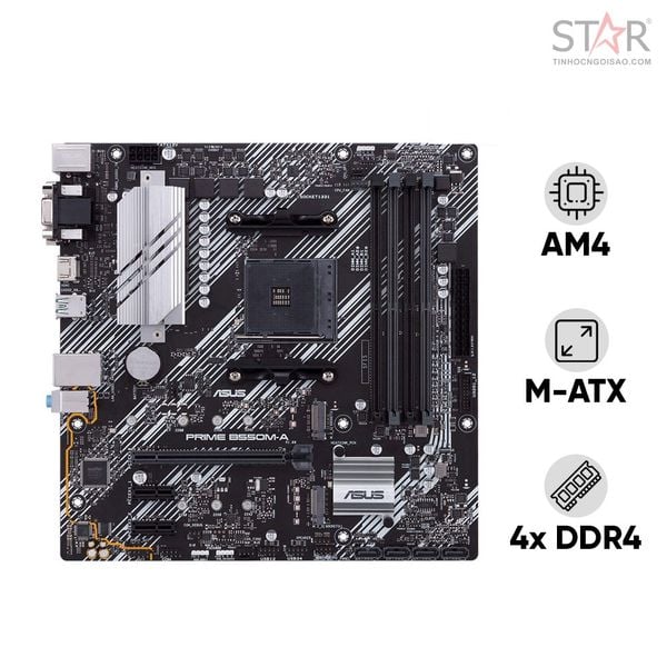  Mainboard ASUS Prime B550M-A DDR4 | AM4, mATX, 4 khe RAM 