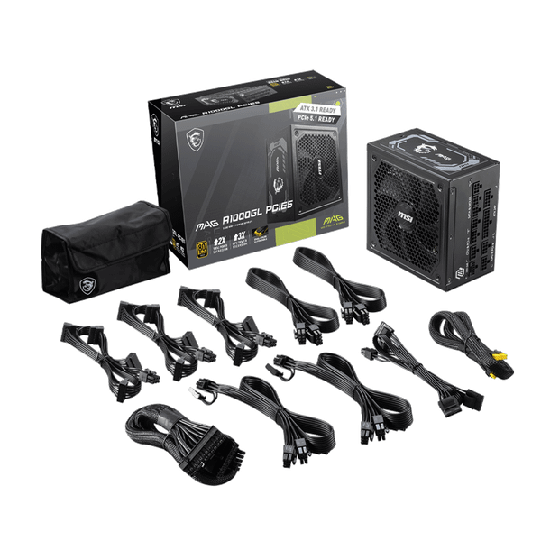  Nguồn máy tính MSI MAG A1000GL Pcie5.0 80 Plus Gold | Full Module 