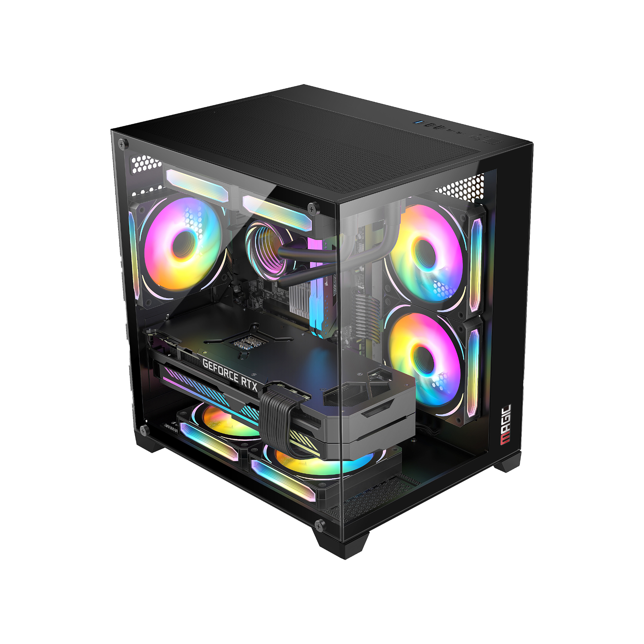 Thùng máy Case Magic Aqua M Ultra - Đen | Small M-ATX