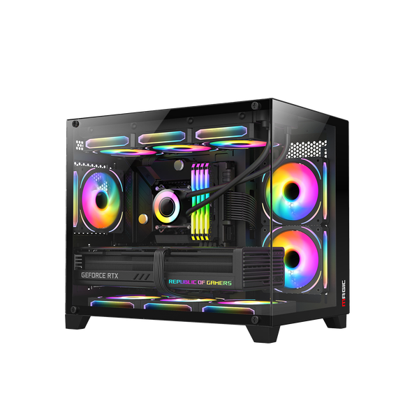  Thùng máy Magic Aqua-M Ultra Pro - Đen | Full Micro ATX, AIO 360 Top 