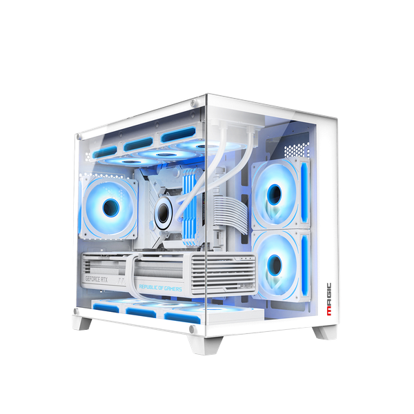  Thùng máy Magic Aqua-M Ultra Pro - Trắng | Full Micro ATX, AIO 360 Top 