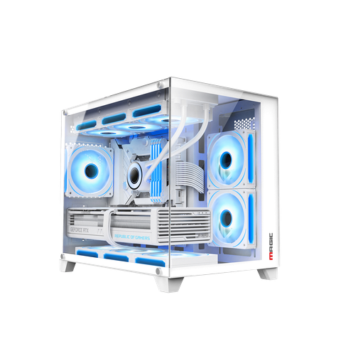 Thùng máy Magic Aqua-M Ultra Pro - Trắng | Full Micro ATX, AIO 360 Top