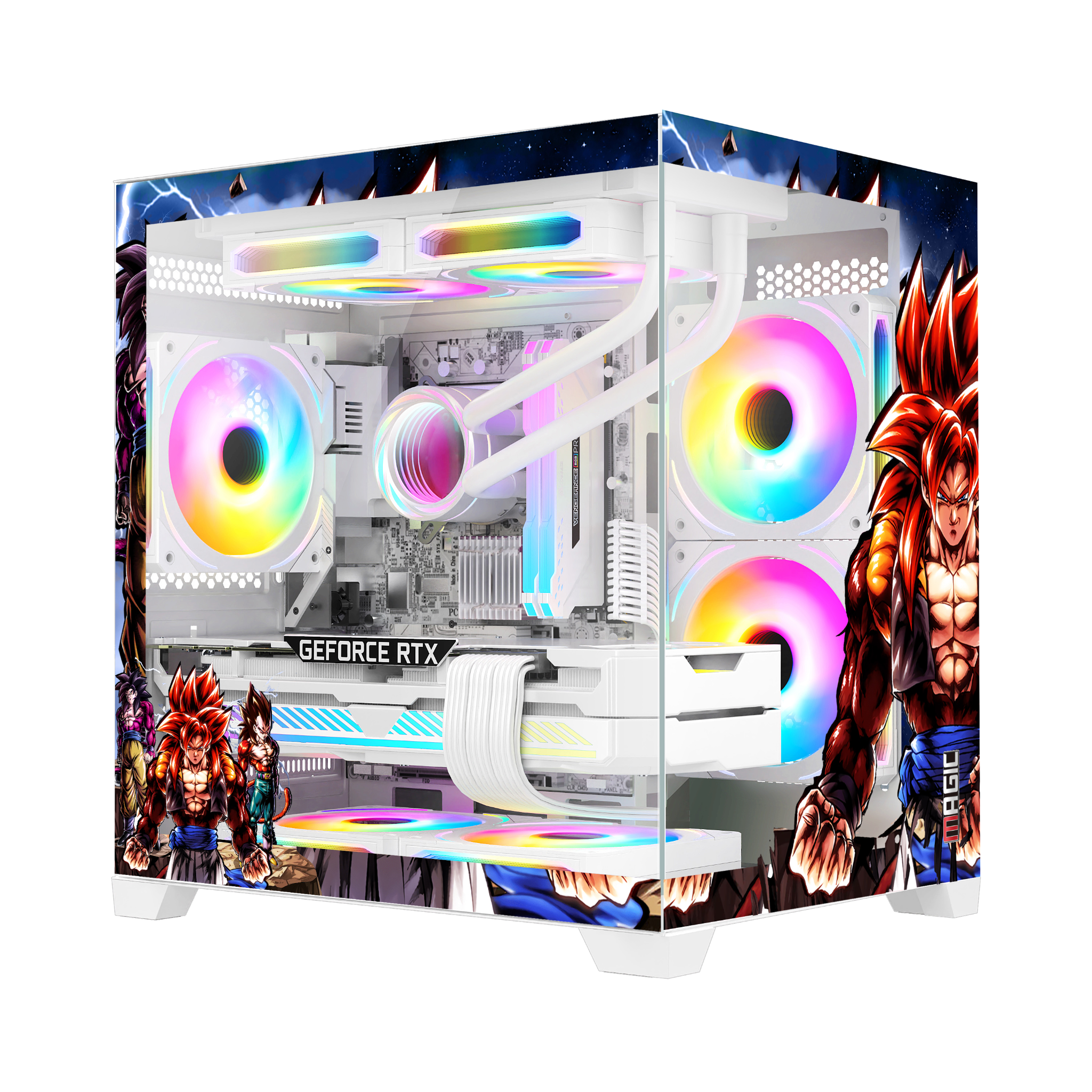 Thùng máy Magic Aqua M Ultra Plus Songoku - Trắng | Full Micro ATX