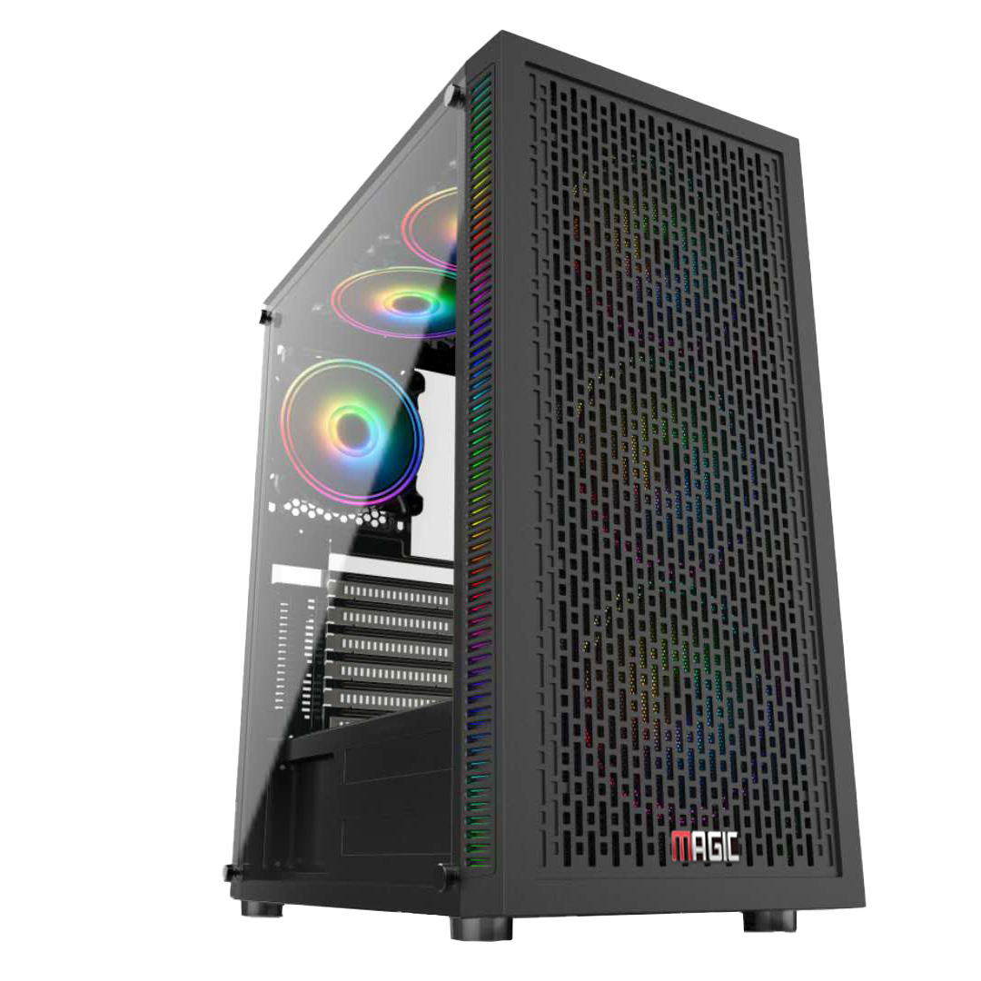 Thùng máy Magic Luxury I - Black | Full tower, E-ATX, kèm sẵn 4 fan