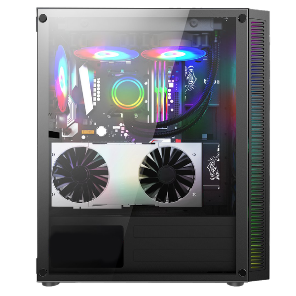  Thùng máy Magic Luxury I - Black | Full tower, E-ATX, kèm sẵn 4 fan 