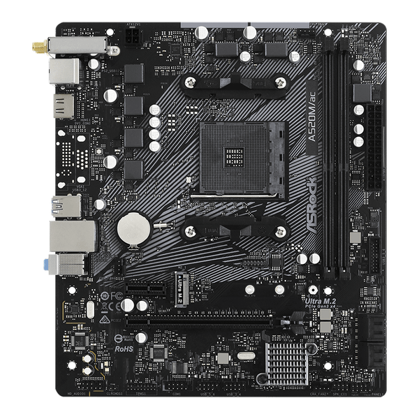 Mainboard ASRock A520M.AC Wifi DDR4 | AM4, mATX, 2 khe RAM 