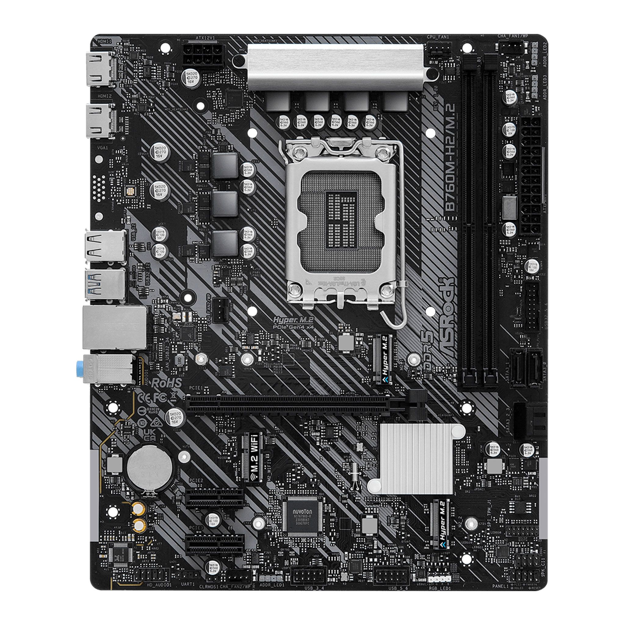 Mainboard ASRock B760M-H2/M.2 | Intel B760, Socket 1700, Micro ATX, 2 khe DDR5