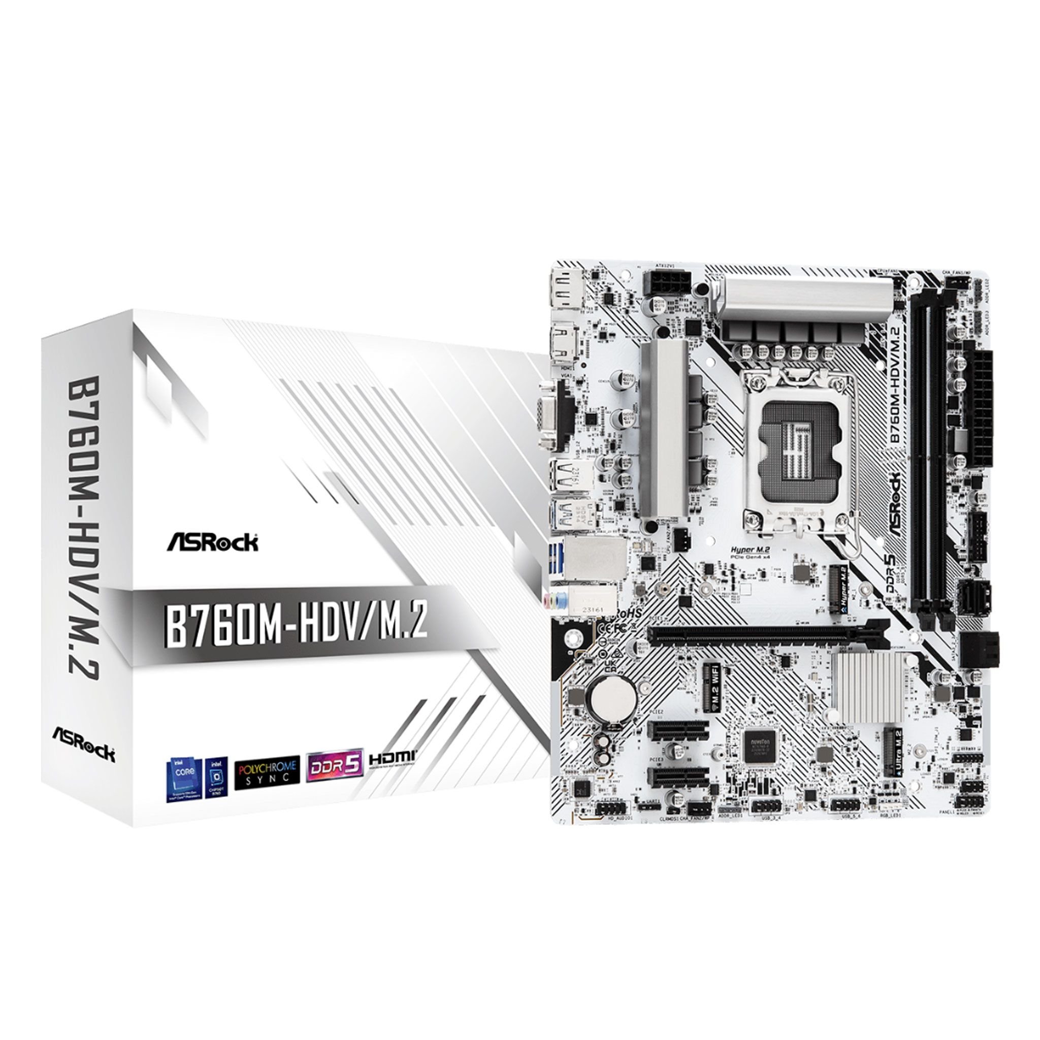 Mainboard ASRock B760M-HDV/M.2 | Intel B760, Socket 1700, Micro ATX, 2 khe DDR5