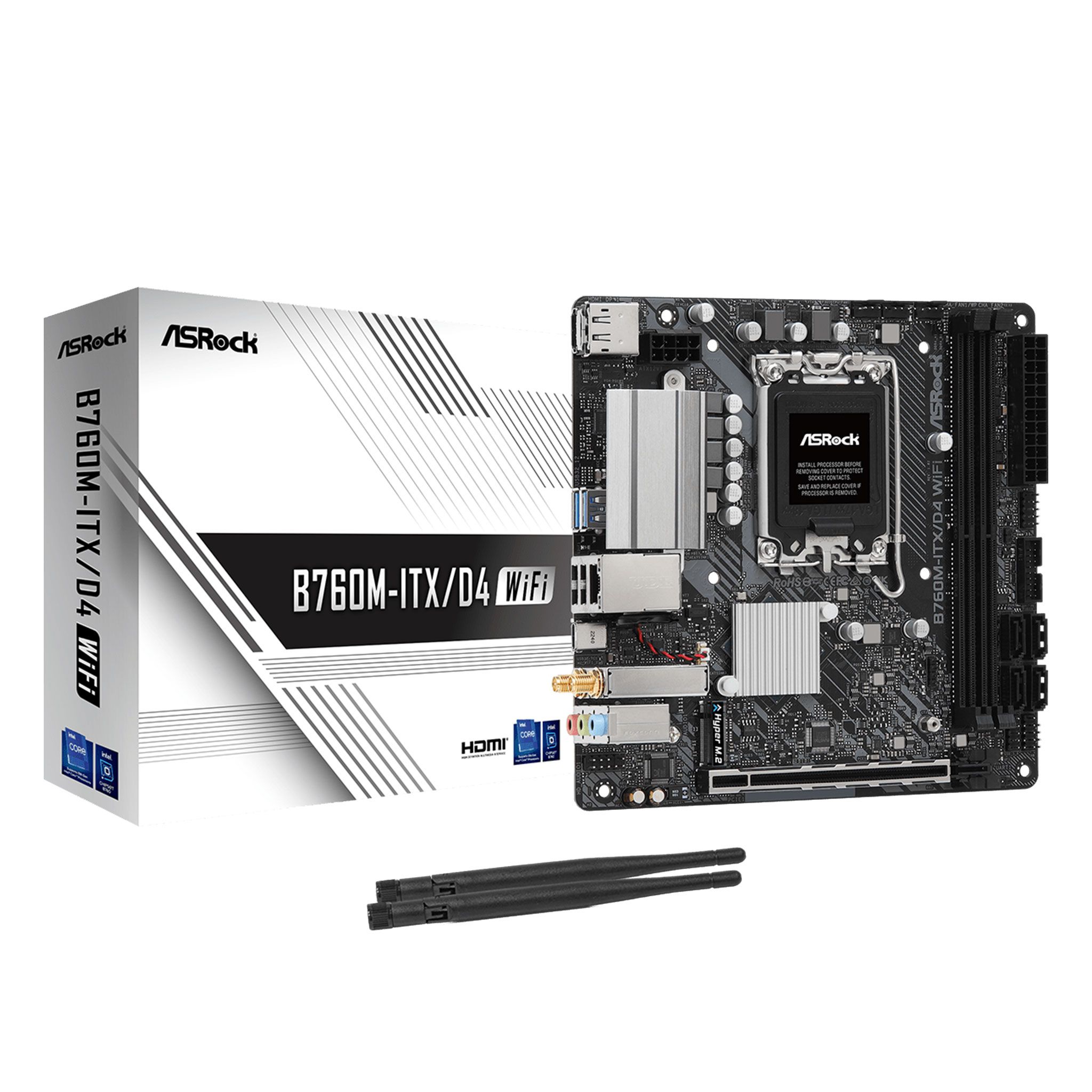 Mainboard ASRock B760M-ITX/D4 WiFi | Intel B760, Socket 1700, Mini-ITX, 2 khe DDR4