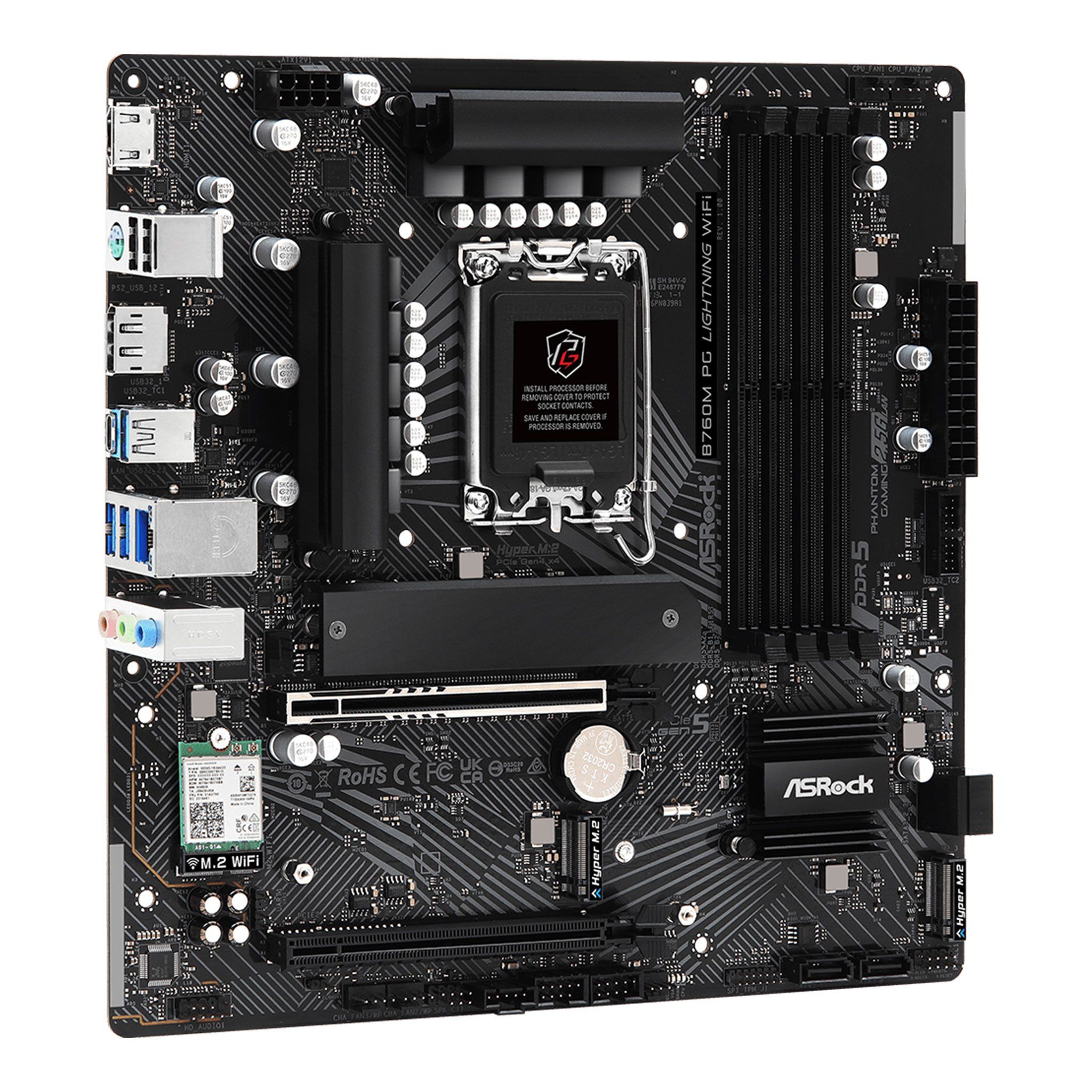 Mainboard ASRock B760M PG Lightning WiFi | Intel B760, Socket 1700, Micro ATX, 4 khe DDR5