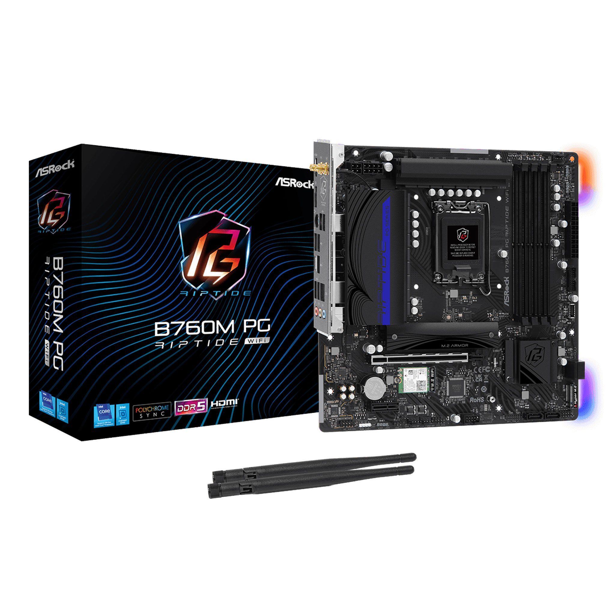 Mainboard ASRock B760M PG Riptide WiFi | Intel B760, Socket 1700, Micro ATX, 4 khe DDR5