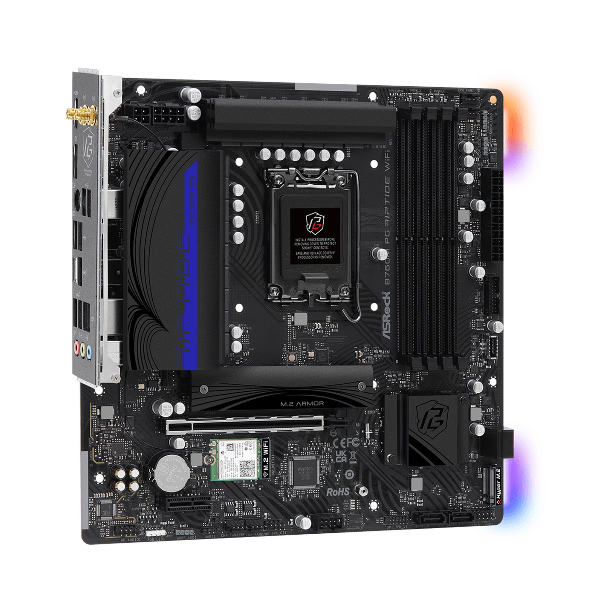 Mainboard ASRock B760M PG Riptide WiFi | Intel B760, Socket 1700, Micro ATX, 4 khe DDR5