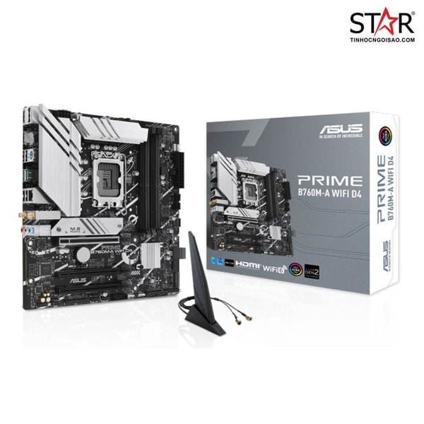  Mainboard ASUS Prime B760M-A Wifi DDR4 | LGA 1700, mATX, 4 khe RAM 