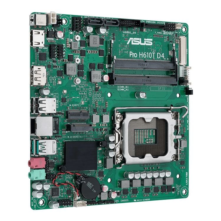 Mainboard ASUS Pro H610T D4-CSM | Intel H610, Socket 1700, Mini-ITX, 2 khe DDR4