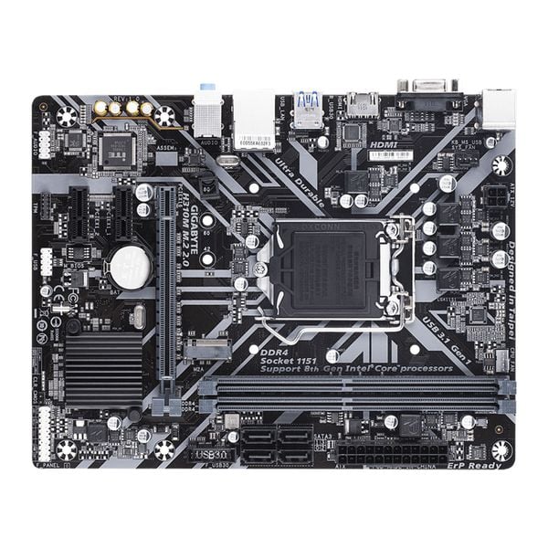  Mainboard Gigabyte H310M M.2 2.0 Rev 1.x DDR4 | LGA1151, mATX, 2 khe RAM 
