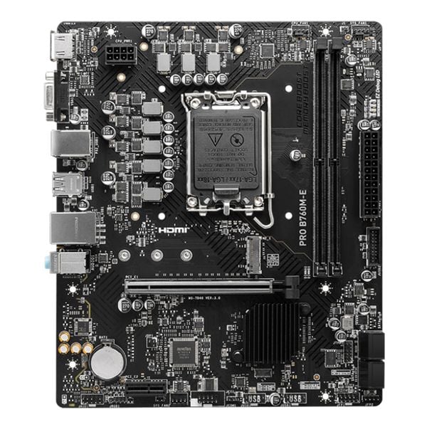  Mainboard MSI PRO B760M-E DDR5 | LGA 1700, mATX, 2 khe RAM 