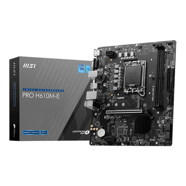  Mainboard MSI Pro H610M-E DDR5 | LGA 1700, mATX, 2 khe RAM 