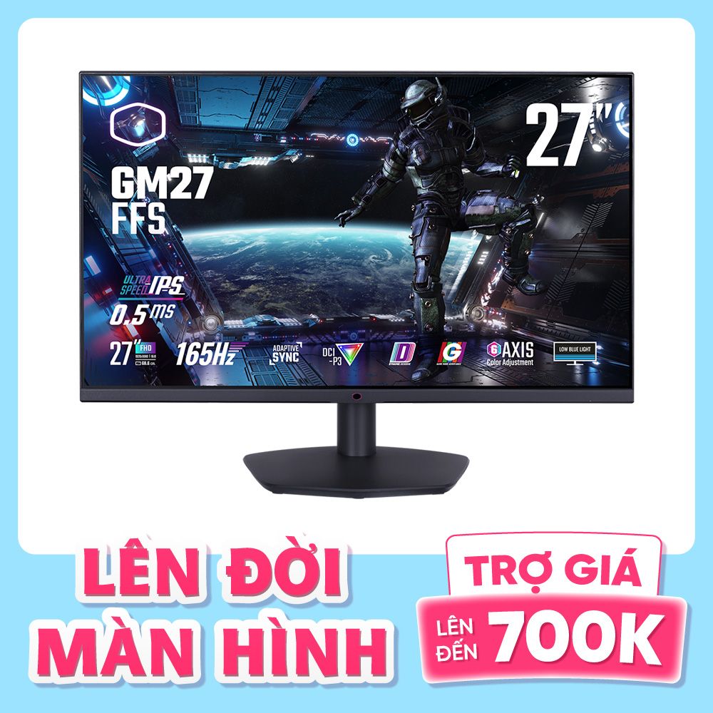 Màn hình Gaming Cooler Master GM27-FFS | 27 inch, Full HD, Ultra-Speed IPS, 165Hz, 0.5ms, phẳng