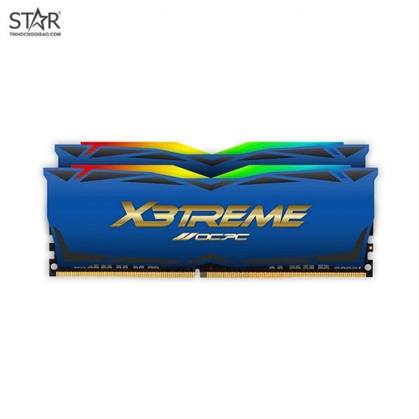 Ram DDR4 OCPC X3treme Aura RGB 16G/3200 (2X 8GB) Blue (MMX3A2K16GD432C16BU) Tản nhiệt