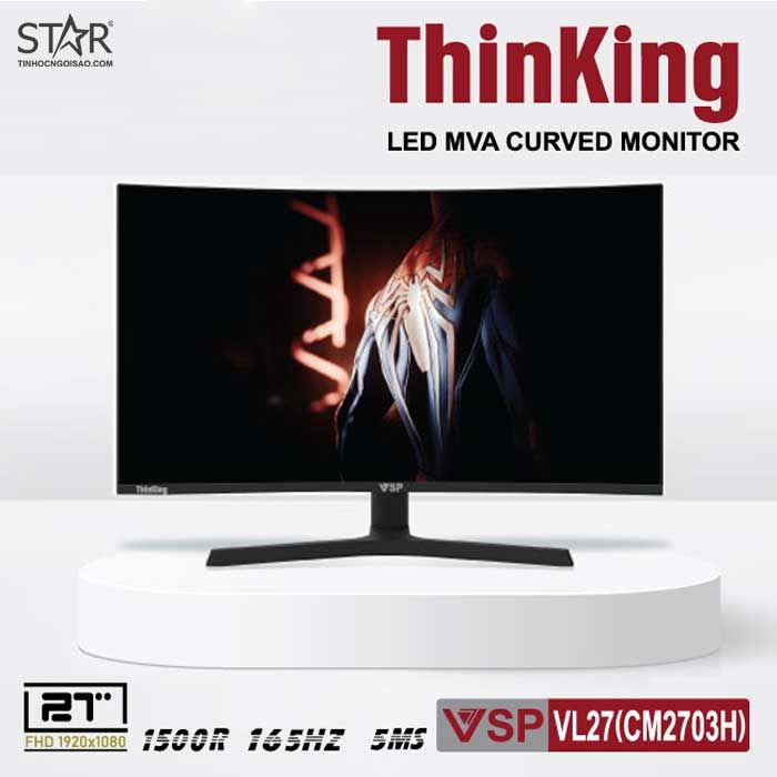 Màn hình LCD 27 inch VSP VL27 (CM2703H) FHD 1500R/165Hz Gaming Cong