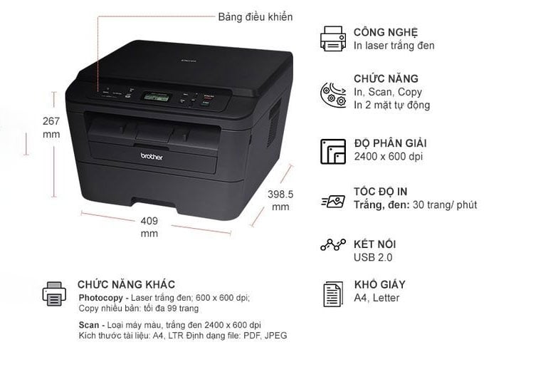 Máy in Brother DCP-L2520D Chính Hãng