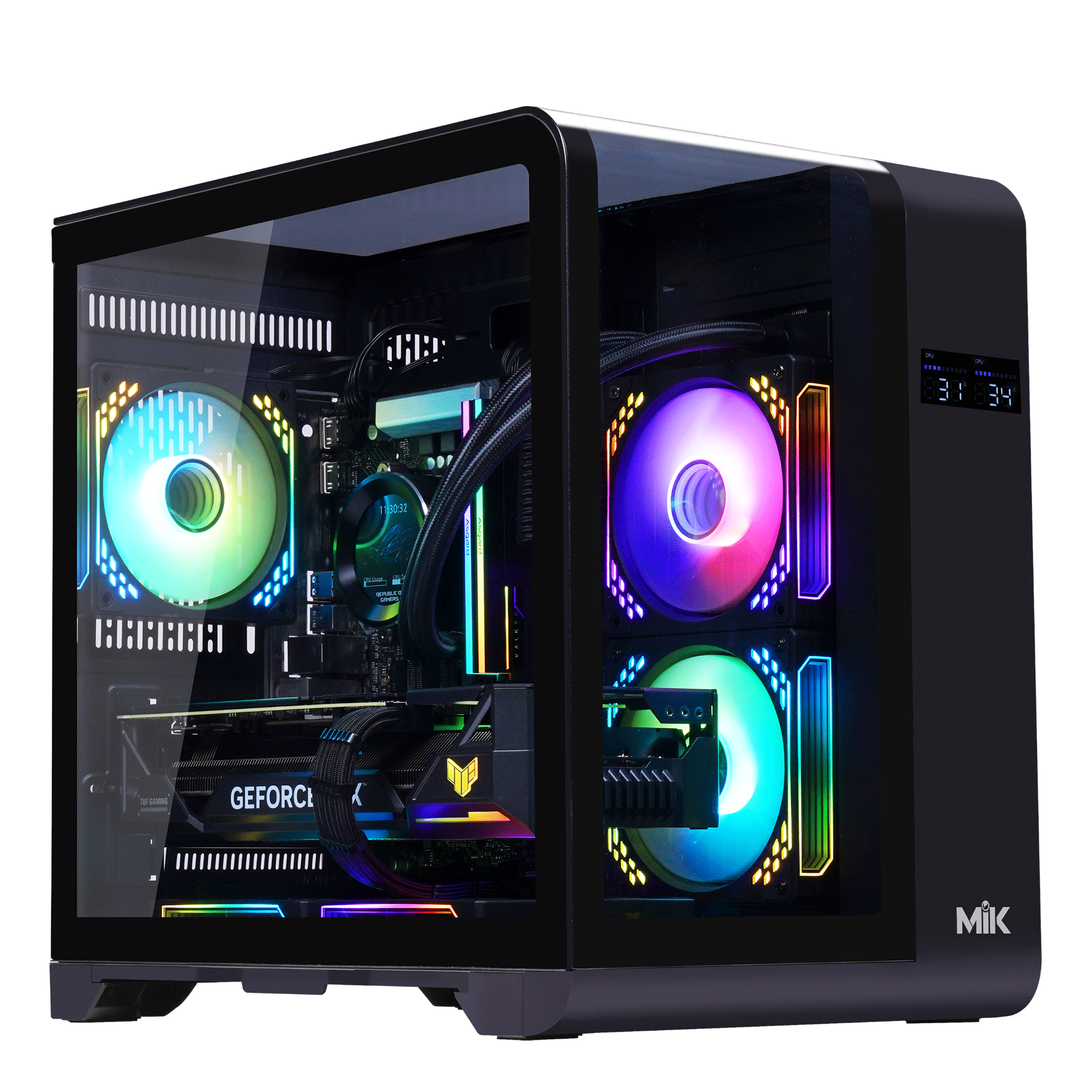 Thùng máy Mik Barbatos M 360 - Black | Không kèm fan