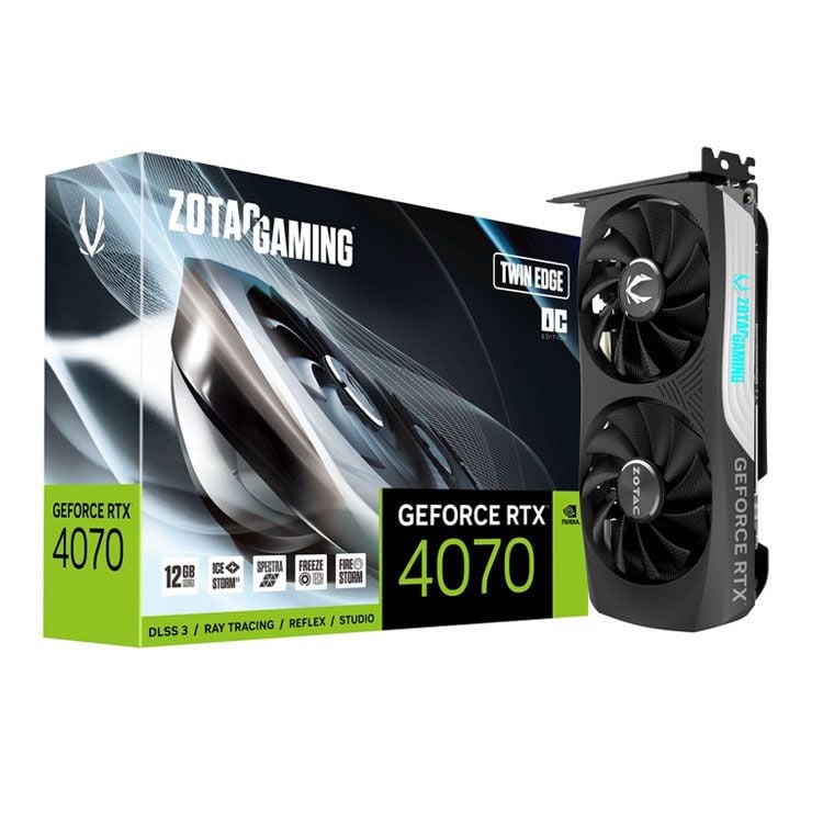 Card màn hình VGA ZOTAC Gaming GeForce RTX 4070 Twin Edge OC 12GB GDDR6X 192bit (ZT-D40700H-10M)