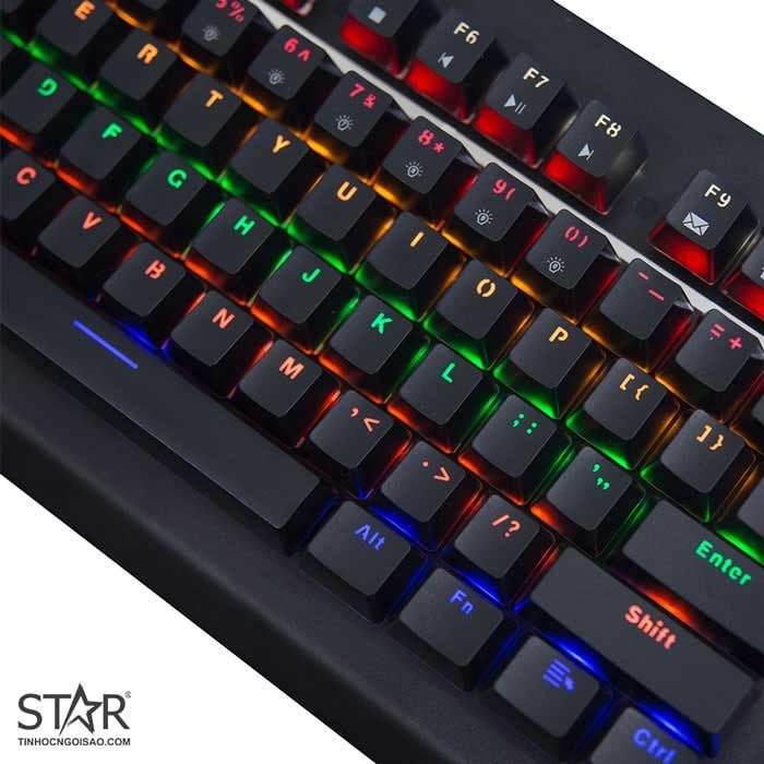 Bàn Phím Cơ Bosston MK918 RGB Blue Switch (Đen)