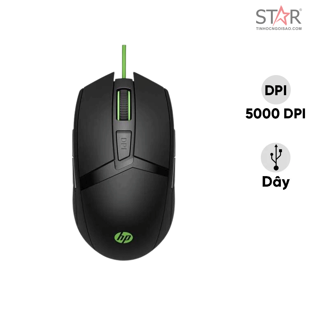 Chuột HP Pavilion Gaming Mouse 300 | Đen, 5000 DPI, USB