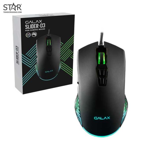  Chuột gaming Galax Slider-03 | Có dây, 10000 DPI, 75g, RGB 