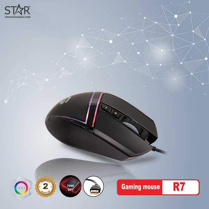 Chuột VSPTech Giza R7 Roger Light RGB Gaming (Đen)