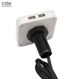  Nút Nguồn Lớn Waka – Vuông Cao Cấp (Vặn) (2 USB + Audio + Power + Led) 