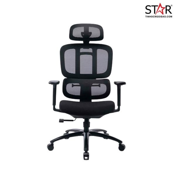  Ghế công thái học WARRIOR Hero WEC509 | Đen, 150kg, Chân xoay, Lưng lưới 