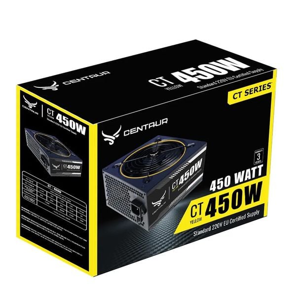  Nguồn máy tính Centaur 450 Hiệu Suất 80+ Cáp Dẹt Đen | Cáp Dẹt 