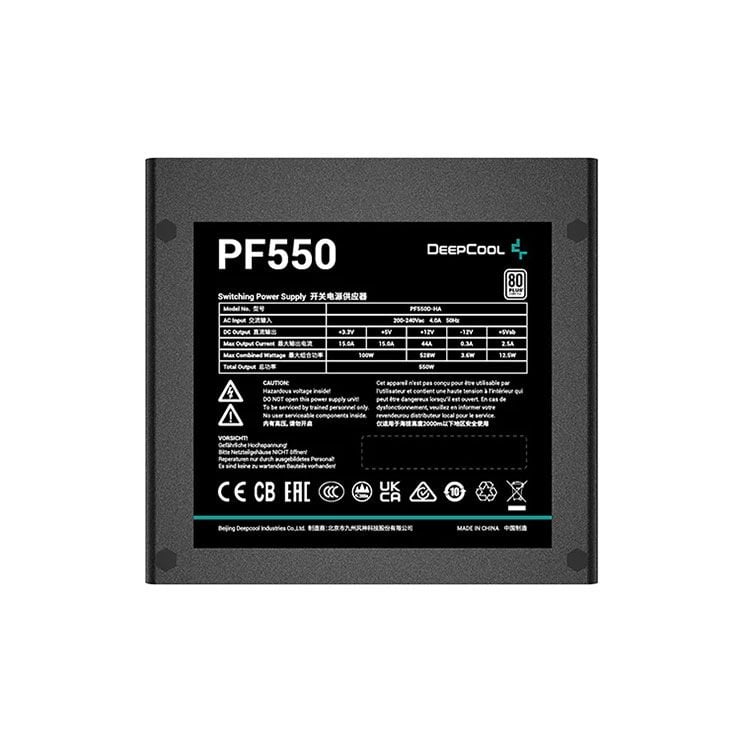 Nguồn Deepcool PF550 | 550W, 80 Plus Standard