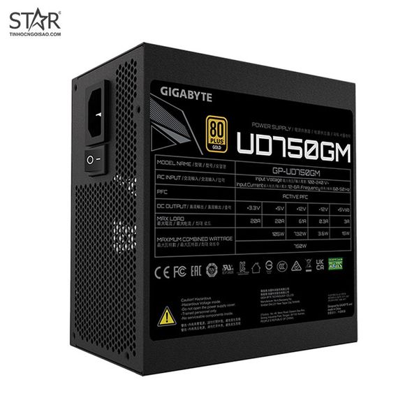  Nguồn máy tính GIGABYTE GP-UD750GM 750W 80 Plus Gold | Full Modular, ATX 