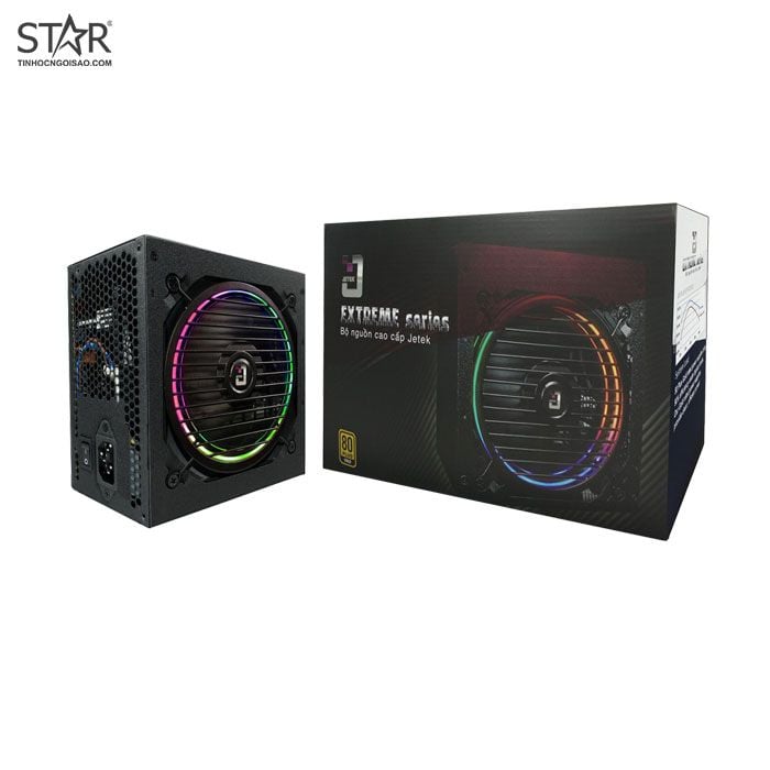 Nguồn Jetek 650W E650 Extreme RGB 80 Plus Gold + Dây Nguồn