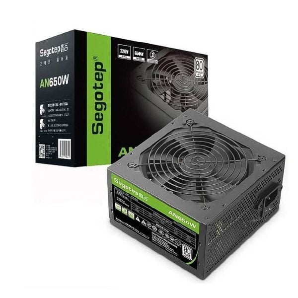  Nguồn máy tính Segotep An650W 80 Plus Standard - Đen | Non Modular, ATX 
