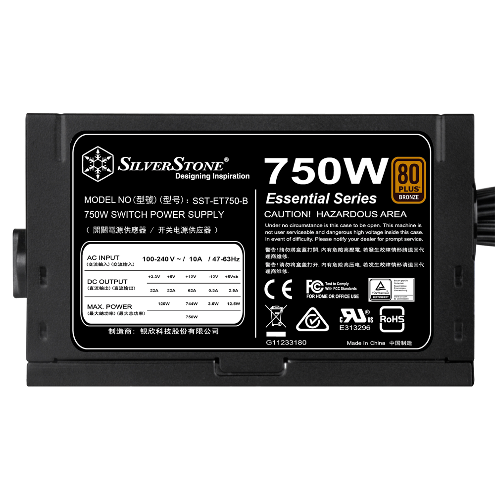 Nguồn SilverStone ET750 750W 80Plus Bronze (SST-ET750-B)