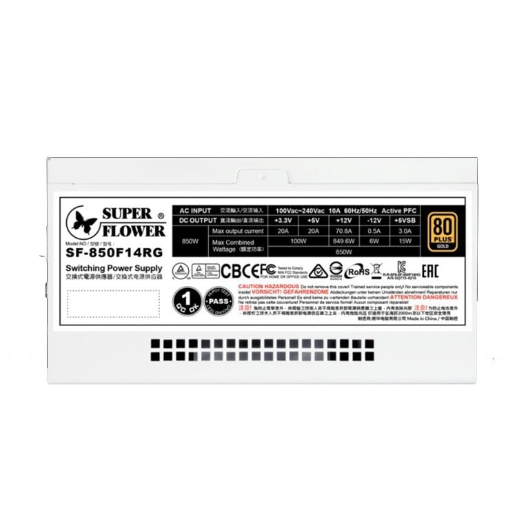 Nguồn Super Flower Leadex III 850W White | 80 Plus Gold, PCIe 5.0, ARGB, Trắng