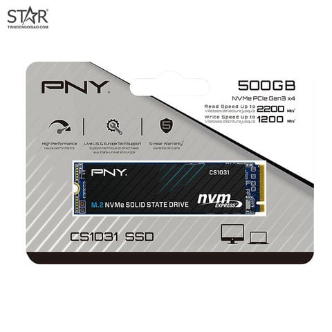 Ổ Cứng SSD 500G PNY M2 2280 NVMe PCIe Gen3x4 (M280CS1031-500-CL)